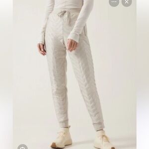 Athleta Solstice Quilted Jogger Pants Abalone Gray
